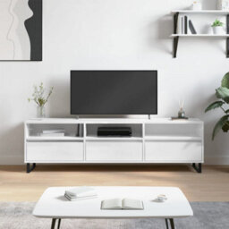 Berkfield Sturdy Tv Cabinet High Gloss White 150X30X44.5 Cm Engineered Wood - thumbnail 2