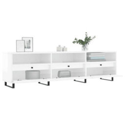 Berkfield Sturdy Tv Cabinet High Gloss White 150X30X44.5 Cm Engineered Wood - thumbnail 4
