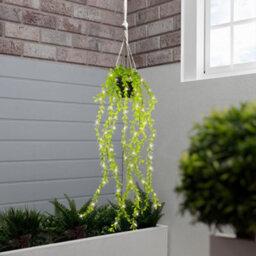 Gardenwize Solar Hanging Faux Plant In Pot With 60 Led Lights - thumbnail 6