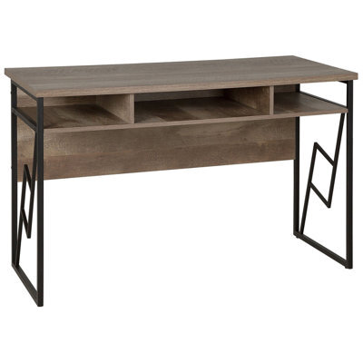 Beliani Home Office Desk Forres Brown/ Black 120 Cm 60 Cm - image 1
