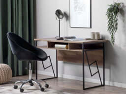 Beliani Home Office Desk Forres Brown/ Black 120 Cm 60 Cm - thumbnail 2