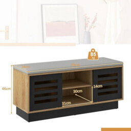 Wooden Shoe Bench Shoe Storage Cabinet Organizer Stool W/ 3 Adjustable Shelves - thumbnail 2