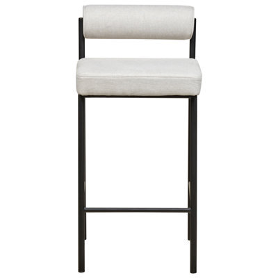 Wyld And Coco Modish Home Set Of 2 Armless Bar Chairs Light Grey Polyester Roll Backrest - Pair - image 1