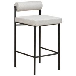 Wyld And Coco Modish Home Set Of 2 Armless Bar Chairs Light Grey Polyester Roll Backrest - Pair - thumbnail 4