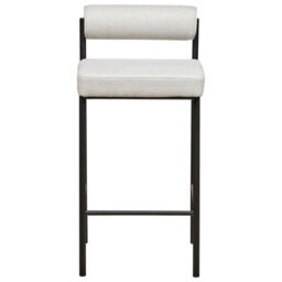 Wyld And Coco Modish Home Set Of 2 Armless Bar Chairs Light Grey Polyester Roll Backrest - Pair - thumbnail 1