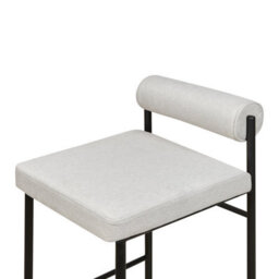 Wyld And Coco Modish Home Set Of 2 Armless Bar Chairs Light Grey Polyester Roll Backrest - Pair - thumbnail 7