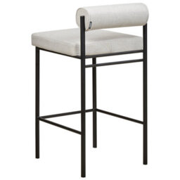 Wyld And Coco Modish Home Set Of 2 Armless Bar Chairs Light Grey Polyester Roll Backrest - Pair - thumbnail 6