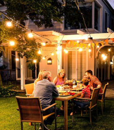Outdoor String Lights Garden 65 Ft 20 M Led Festoon Light Mains Powered With Remote Dimmable Timer Outside Waterproof G 40 26+2 - thumbnail 6