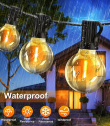 Outdoor String Lights Garden 65 Ft 20 M Led Festoon Light Mains Powered With Remote Dimmable Timer Outside Waterproof G 40 26+2 - thumbnail 5