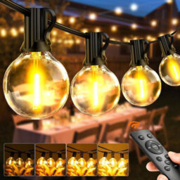 Outdoor String Lights Garden 65 Ft 20 M Led Festoon Light Mains Powered With Remote Dimmable Timer Outside Waterproof G 40 26+2 - thumbnail 9