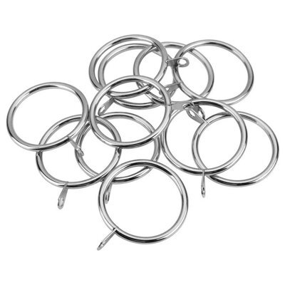 Homeelabador 30mm Silver Colour Pole Curtain Rings With Eyelet - Pack Of 60 - image 1
