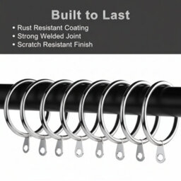 Homeelabador 30mm Silver Colour Pole Curtain Rings With Eyelet - Pack Of 60 - thumbnail 5