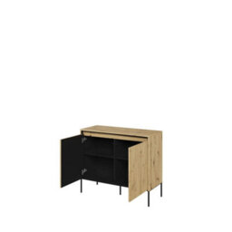 Arte Modern Trend Large Sideboard Cabinet (H1660mm W830mm D400mm) - Oak Artisan With Black Legs - thumbnail 2