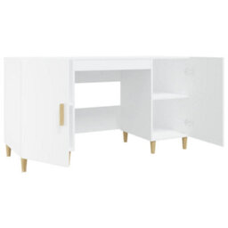 Vidaxl Desk White 140X50X75 Cm Engineered Wood - thumbnail 7