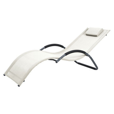 Jarder Nessa Lightweight Cream Sun Lounger - image 1