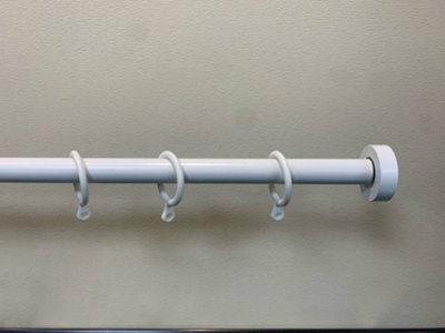eXtreme Cream Curtain Pole For Patio 150 To 280Cm Extendable Curtain Pole Includes Finials, Rings, & Brackets