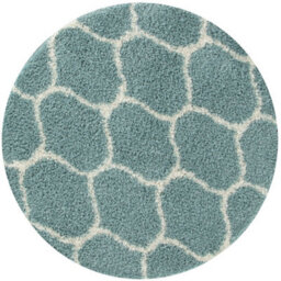 The Rugs Moroccan Shaggy Rugs And Runners Soft Fluffy Trellis Design High Pile Duck Egg Blue And Ivory Living Room Kitchen Hallway 650 - thumbnail 1