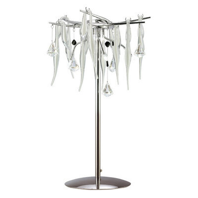 Luminosa Lighting Luminosa Cygnet Table Lamp 6 Light G4 Polished Chrome/white Glass/crystal, Not Led/cfl Compatible - image 1