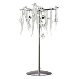 Luminosa Lighting Luminosa Cygnet Table Lamp 6 Light G4 Polished Chrome/white Glass/crystal, Not Led/cfl Compatible