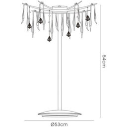 Luminosa Lighting Luminosa Cygnet Table Lamp 6 Light G4 Polished Chrome/white Glass/crystal, Not Led/cfl Compatible - thumbnail 5