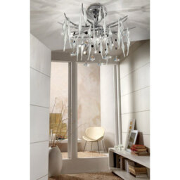 Luminosa Lighting Luminosa Cygnet Table Lamp 6 Light G4 Polished Chrome/white Glass/crystal, Not Led/cfl Compatible - thumbnail 4