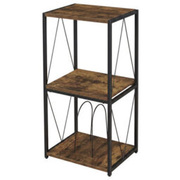 Levede Record Player Stand Side Table With Vinyl Storage 3-Tier Wood Brown - thumbnail 2