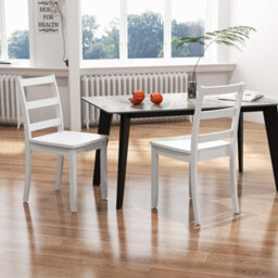Gainoom Kitchen White  Dining Chairs Set Of 4 Ladder Back Side Chairs Armless Chairs - thumbnail 3