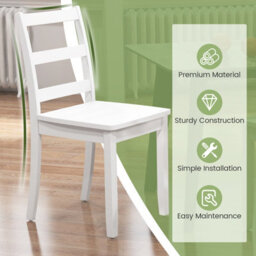 Gainoom Kitchen White  Dining Chairs Set Of 4 Ladder Back Side Chairs Armless Chairs - thumbnail 5
