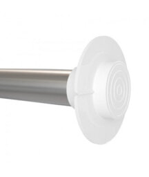 19-22mm  Extendable No Drill Eyelet Metal Curtain Pole - Silver - thumbnail 2