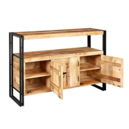 Wyld Haus Toivakka Industrial Reclaimed Wood And Metal Sideboard, 3 Doors - thumbnail 3