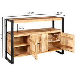 Wyld Haus Toivakka Industrial Reclaimed Wood And Metal Sideboard, 3 Doors - thumbnail 4
