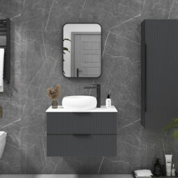 Royal Bathrooms Elmore 500 X 700mm Matt Black Framed Bathroom Mirror Rectangular Non-Led Minimalist Design - thumbnail 5
