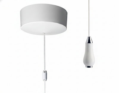 Taps2Traps White Bathroom Ceiling Light Pull Cord Switch 2 Way 6A Modern Slim Pedant & White Cord 2 Way 6A - image 1