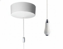 Taps2Traps White Bathroom Ceiling Light Pull Cord Switch 2 Way 6A Traditional Ceramic Pendant & White Cord 2 Way 6A