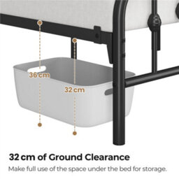 Yaheetech Black 4Ft6 Double Metal Bed Frame With Arched Headboard And Footboard - thumbnail 7