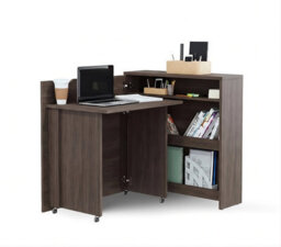 Arte Bed Concept Slim Oak Dunin Convertible Hidden Desk 90Cm - Left-Hand Folding Home Office Desk - thumbnail 2