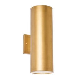 Litecraft Haddon Brushed Gold Up And Down Outdoor Wall Light - thumbnail 2