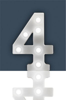 St Helens Home And Garden Battery Operated 3D Led Number 4 Light - image 1
