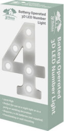 St Helens Home And Garden Battery Operated 3D Led Number 4 Light - thumbnail 3