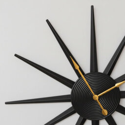 Melody Maison Black Metal Starburst Detail Wall Clock - 60Cm X 60Cm - thumbnail 3