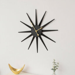 Melody Maison Black Metal Starburst Detail Wall Clock - 60Cm X 60Cm - thumbnail 5