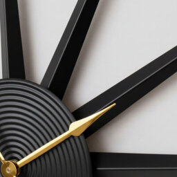 Melody Maison Black Metal Starburst Detail Wall Clock - 60Cm X 60Cm - thumbnail 4