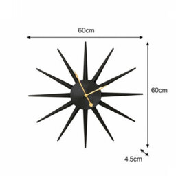 Melody Maison Black Metal Starburst Detail Wall Clock - 60Cm X 60Cm - thumbnail 8