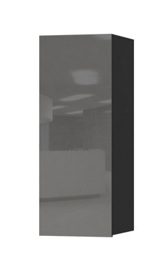 Arte Elegant Grey Helio 08 Wall Cabinet, Versatile Storage Solution With Adjustable Shelves H910mm W350mm D350mm - image 1