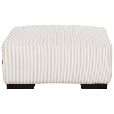 Beliani Off White Jumbo Corduroy Ottoman 80 X 80 X 35 Cm Square For Modern Living Room - image 1