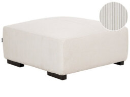 Beliani Off White Jumbo Corduroy Ottoman 80 X 80 X 35 Cm Square For Modern Living Room - thumbnail 3