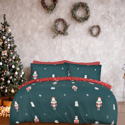 Smart Living Luxury Xmas Nutcracker Reversible Duvet Cover With Pillowcases - image 1