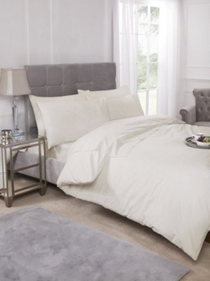 Percale Duvet Set In Ivory - Single
