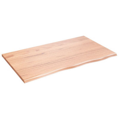 Berkfield Wall Shelf Light Brown 100X60X2 Cm Treated Solid Wood Oak - image 1