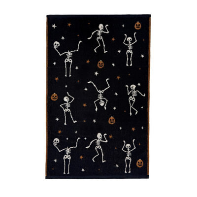 Allure Bath Fashions Luxury Skeleton Halloween Hand Towel - 100% Cotton Spooky Tea Towel - image 1
